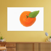 Mandarijn met groen blad canvas afdruk (Insitu (Woonkamer))