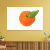 Mandarijn met groen blad canvas afdruk (Insitu (Woonkamer))
