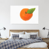 Mandarijn met groen blad canvas afdruk (Insitu (Slaapkamer))