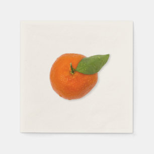 Mandarijn met groen blad servet