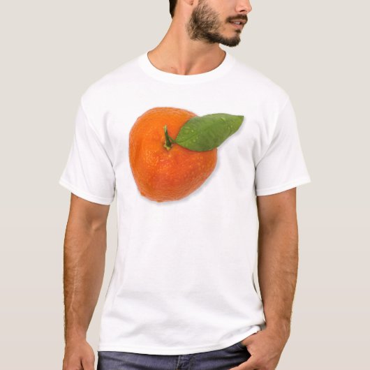 Mandarijn met groen blad t-shirt (Voorkant)