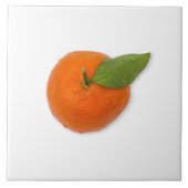 Mandarijn met groen blad tegeltje (Voorkant)