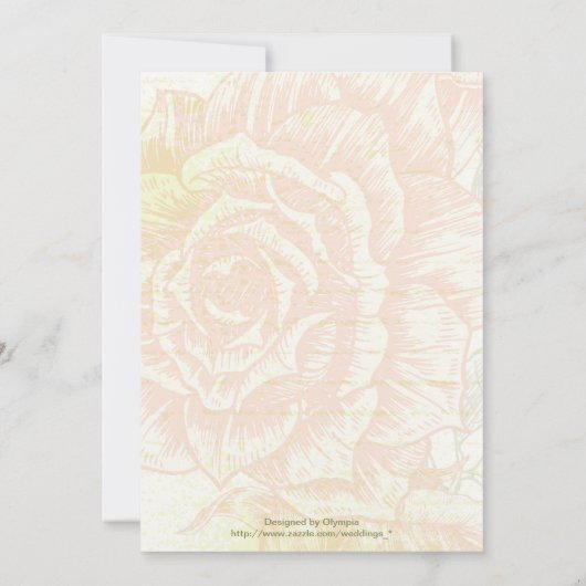  mandarijn oranje rozen huwelijksuitnodiging kaart (Achterkant)