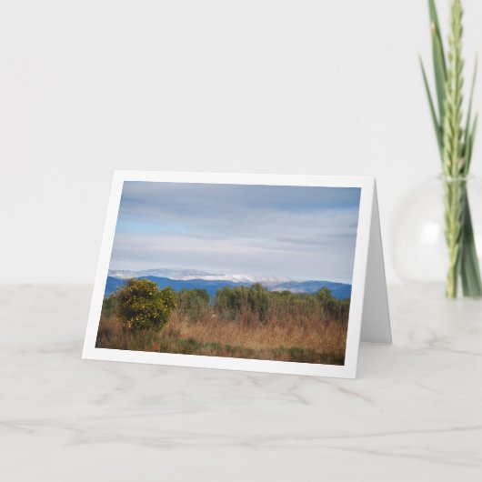 Mandarijn Sinaasappel en Sneeuwgebergte Kaart (Voorkant)