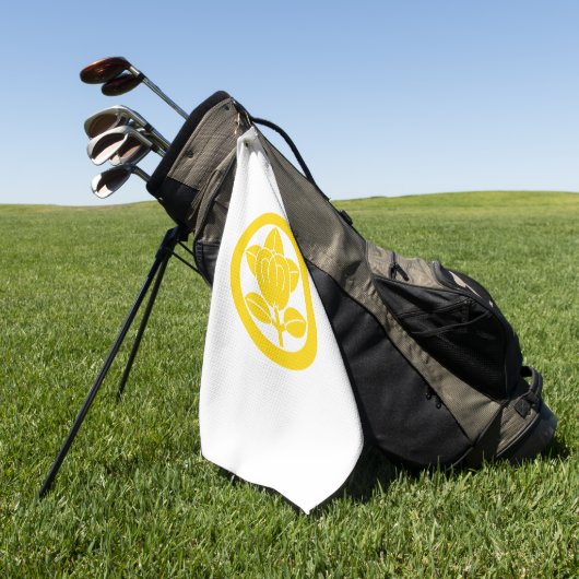 Mandarijn sinaasappel in cirkel golfhanddoek (Groen)