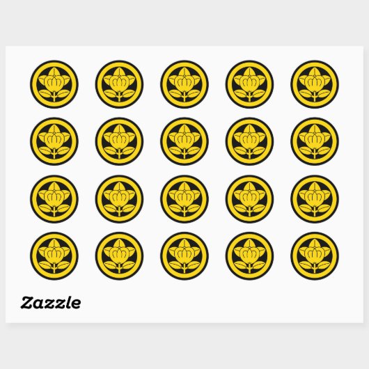 Mandarijn sinaasappel in cirkel ronde sticker (Vel)