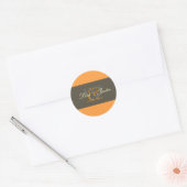 Mandarijn Sinaasappel Polka Dots monogram/DIY kleu Ronde Sticker (Envelop)