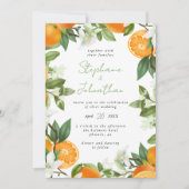 Mandarijn Sinaasappel Waterverf Bruiloft Kaart (Voorkant)