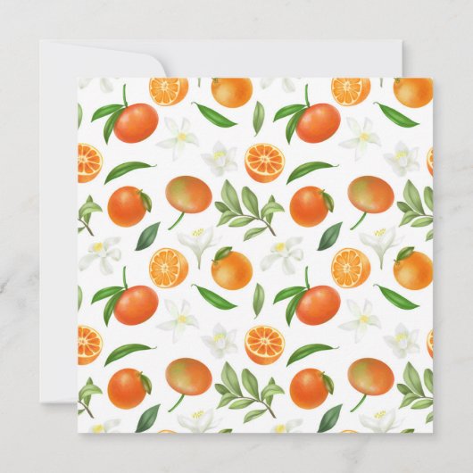 Mandarijn Sinaasappel Waterverf Bruiloft Save the  Kaart (Achterkant)