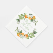 Mandarijn Sinaasappel Waterverf Bruiloft Servet (Hoek)