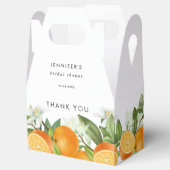 Mandarijn Sinaasappel Waterverf Bruiloft Vrijgezel Bedankdoosjes (Geopend)