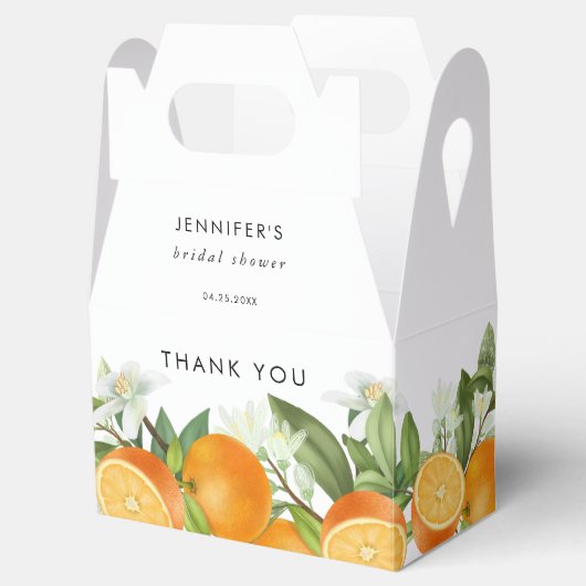 Mandarijn Sinaasappel Waterverf Bruiloft Vrijgezel Bedankdoosjes (Geopend)