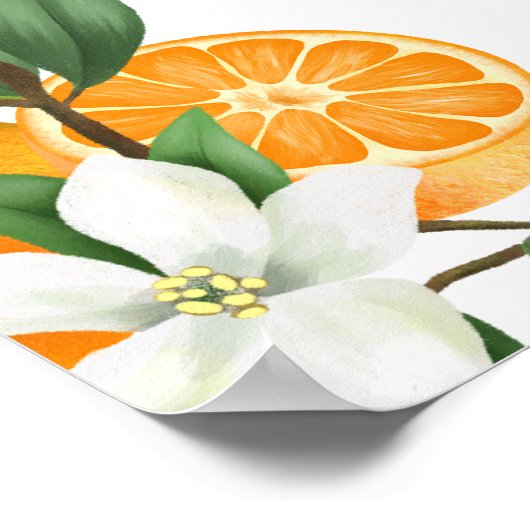 Mandarijn Sinaasappel Waterverf Bruiloft Welkom Po Poster (Hoek)