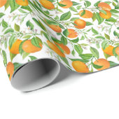 Mandarijn: Tropisch kleurrijk patroon Cadeaupapier (Rol Hoek)