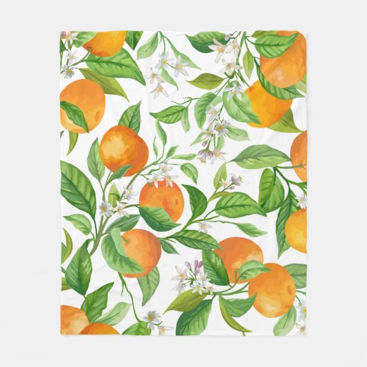Mandarijn: Tropisch kleurrijk patroon Fleece Deken (Voorkant)