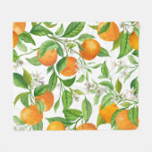 Mandarijn: Tropisch kleurrijk patroon Fleece Deken (Voorkant (Horizontaal))