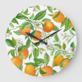 Mandarijn: Tropisch kleurrijk patroon Grote Klok (Voorkant)