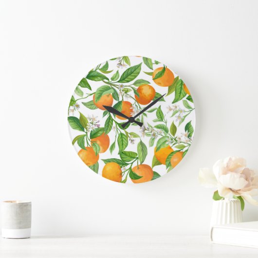 Mandarijn: Tropisch kleurrijk patroon Grote Klok (Huis)
