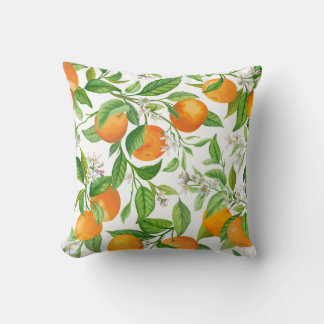 Mandarijn: Tropisch kleurrijk patroon Kussen