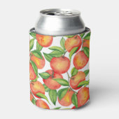Mandarijn vruchten: waterverf naadloos patroon. blikjeskoeler (Blikje Voorkant)
