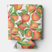 Mandarijn vruchten: waterverf naadloos patroon. blikjeskoeler (Achterkant)