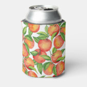 Mandarijn vruchten: waterverf naadloos patroon. blikjeskoeler (Blikje Achterkant)