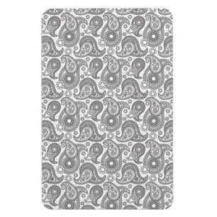Mandarijn Zwart Paisley Magneet