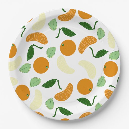 mandarijncitrus papieren bordje (Voorkant)