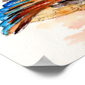 Mandarijneend Aquarel Poster (Hoek)