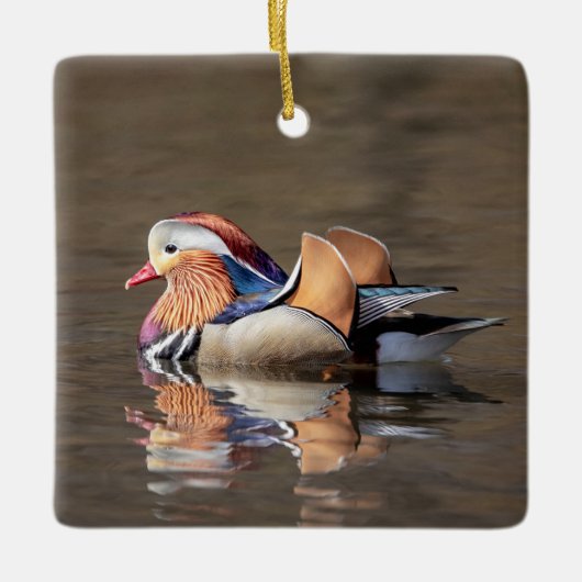Mandarijneend Keramisch Ornament (Voorkant)