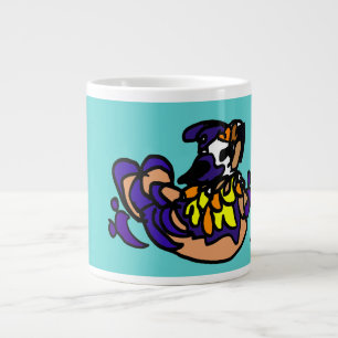 Mandarijneend kunst grote koffiekop