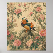 Mandarijneend Pioen Chine de Poster (Voorkant)