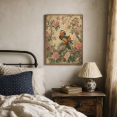 Mandarijneend Pioen Chine de Poster