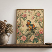 Mandarijneend Pioen Chine de Poster