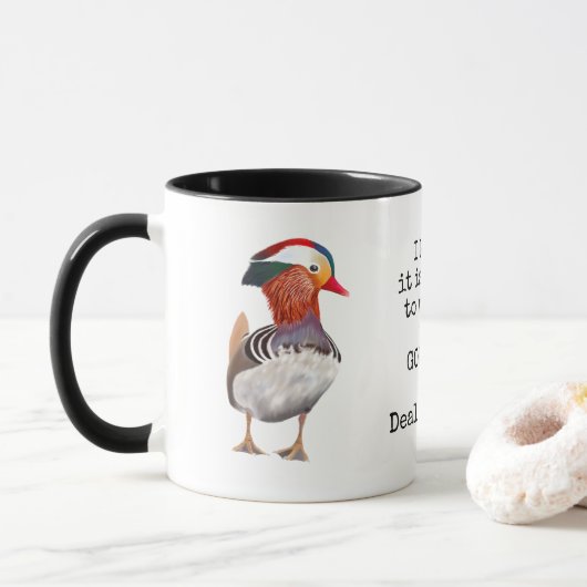 Mandarijneend vogelliefhebber mok (Met donut)