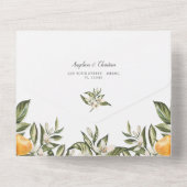 mandarijnenbloeiende citrus | Greenery Wedding All In One Uitnodiging (Achterkant)