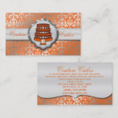 Mandarijnenkaart Couture Glitzy Damask Cake Bakery Visitekaartje (Voorkant / Achterkant)