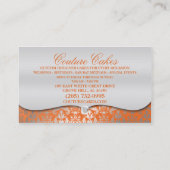 Mandarijnenkaart Couture Glitzy Damask Cake Bakery Visitekaartje (Achterkant)