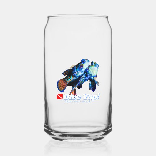 Mandarijnenvis paar  blikvorm glas (Voorkant)
