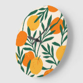 Mandarijnmozaïek: Trendy Citrus Chic Grote Klok (Hoek)