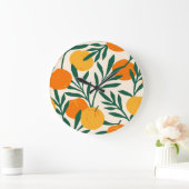 Mandarijnmozaïek: Trendy Citrus Chic Grote Klok (Huis)