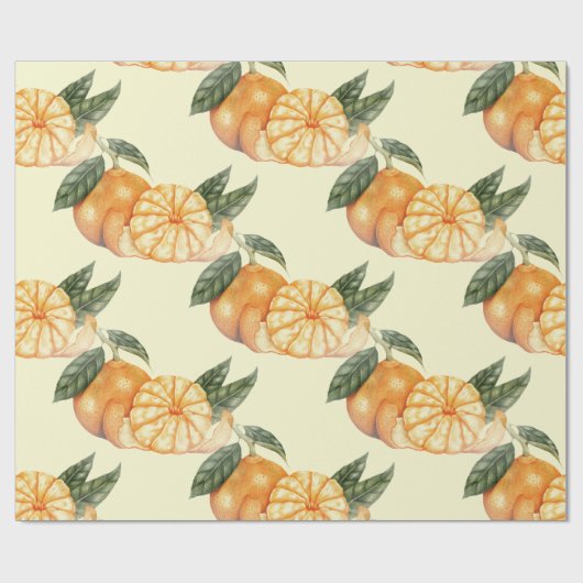  Mandarijns Oranje citrusvruchten Cadeaupapier (Vlak)