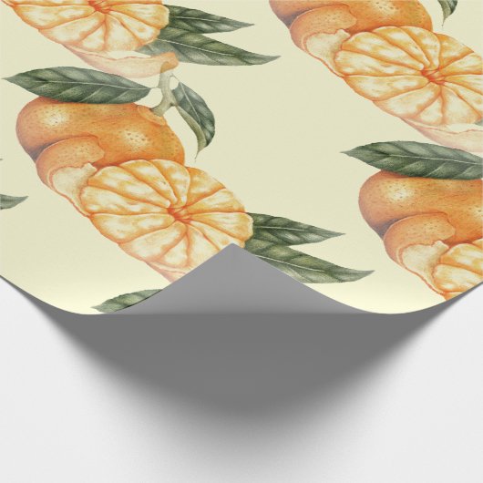 Mandarijns Oranje citrusvruchten Cadeaupapier (Hoek)