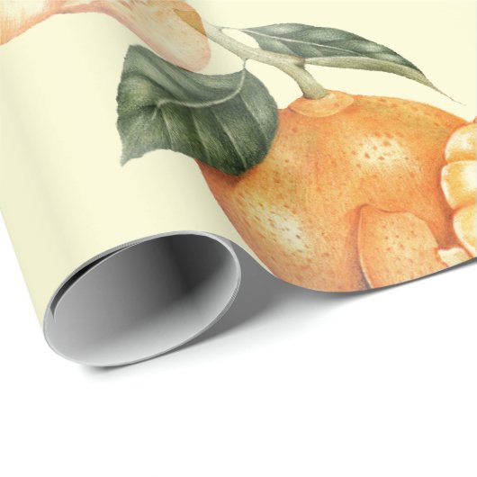  Mandarijns Oranje citrusvruchten Cadeaupapier (Rol Hoek)