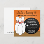 Mandarijns Oranje Laten we een all Bowling party h Kaart (Voorkant / Achterkant)