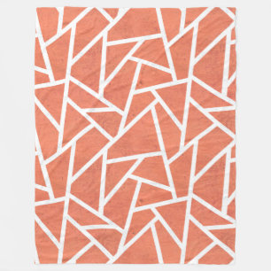 Mandarijns oranje mozaïekpatroon fleece deken