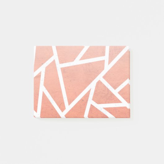 Mandarijns oranje mozaïekpatroon post-it® notes (Voorkant)