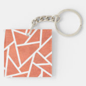 Mandarijns oranje mozaïekpatroon sleutelhanger (Achterkant)
