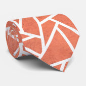 Mandarijns oranje mozaïekpatroon stropdas (Opgerold)