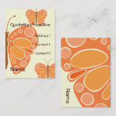 Mandarijns Sinaasappel 60s Butterfly Visitekaartje (Voorkant / Achterkant)